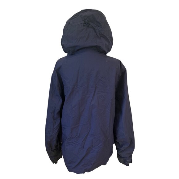 Lands End Mens Navy Water-Resistant Medium Weight Hooded Jacket L/T 42-44 Lined - Picture 2 of 13